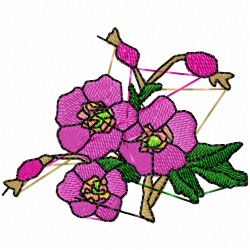 Flowers And Tree Embroidery Design 1